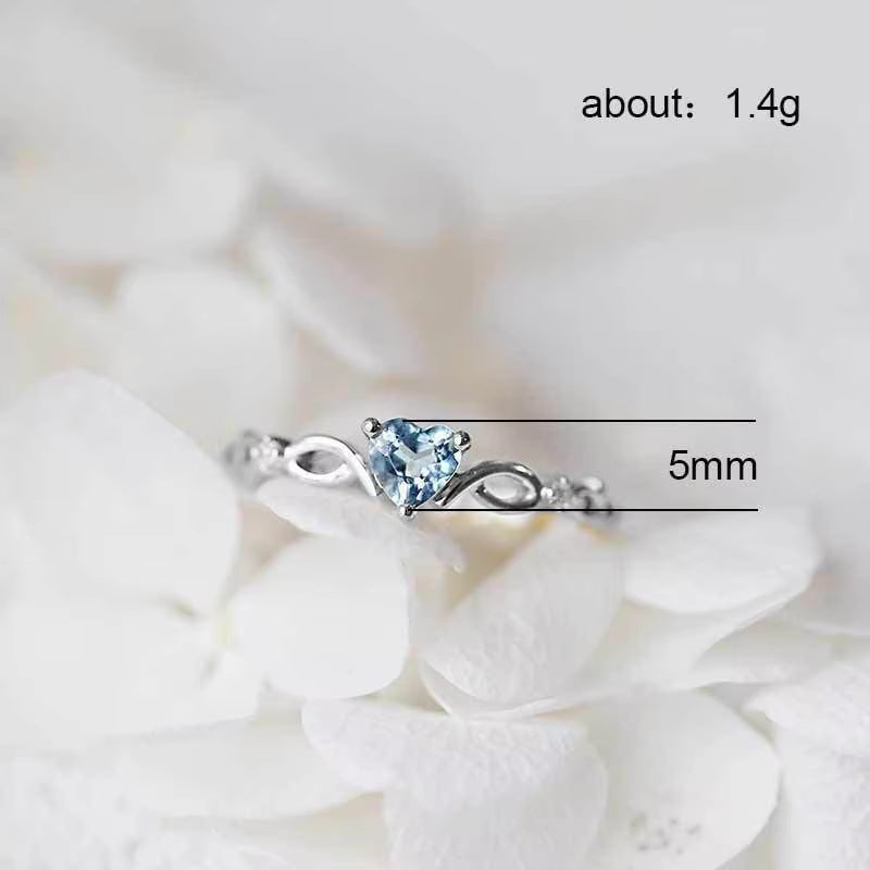 Huitan Heart Cubic Zircon Ring