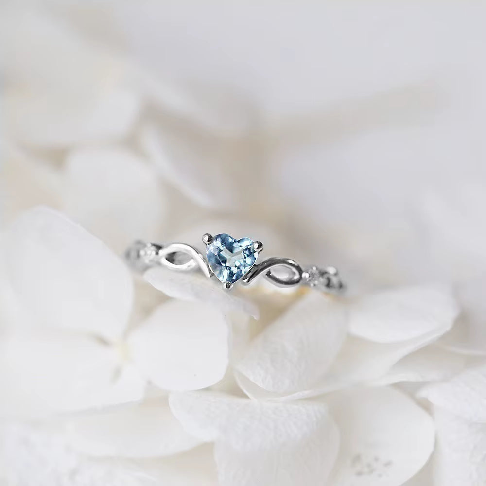 Huitan Heart Cubic Zircon Ring