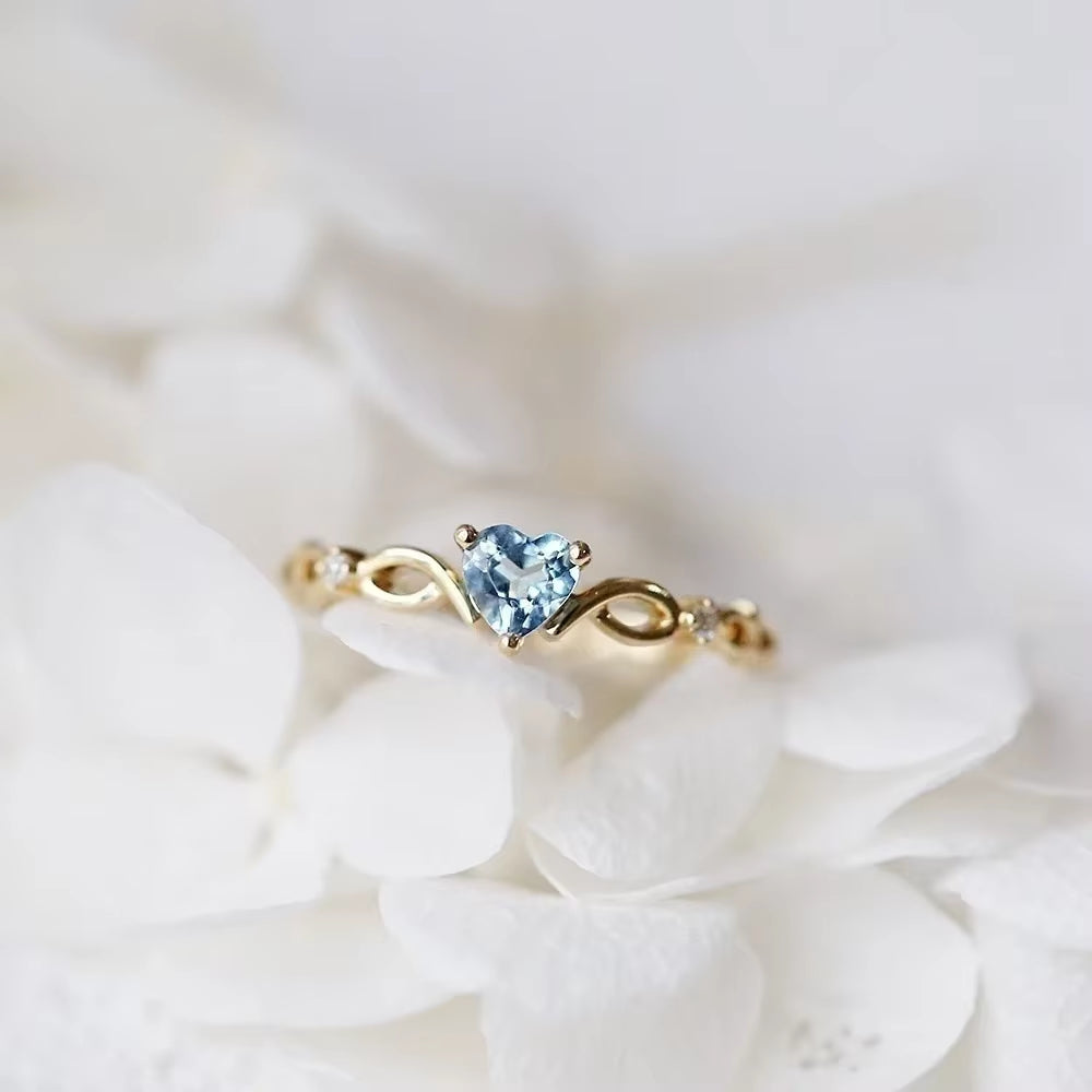 Huitan Heart Cubic Zircon Ring